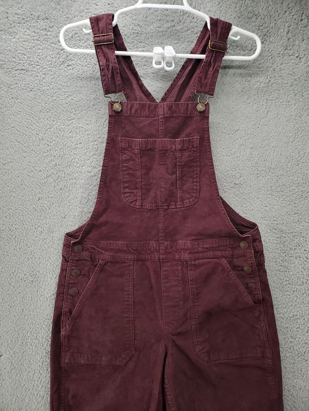 American Eagle Corduroy Overalls Womens Medium Burgundy - Picture 3 of 10